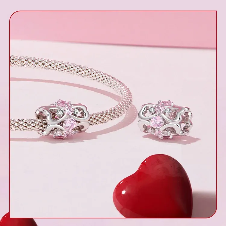 WOSTU 투명 유니콘 글라스 스타버스트 925 실버 참 펜던트