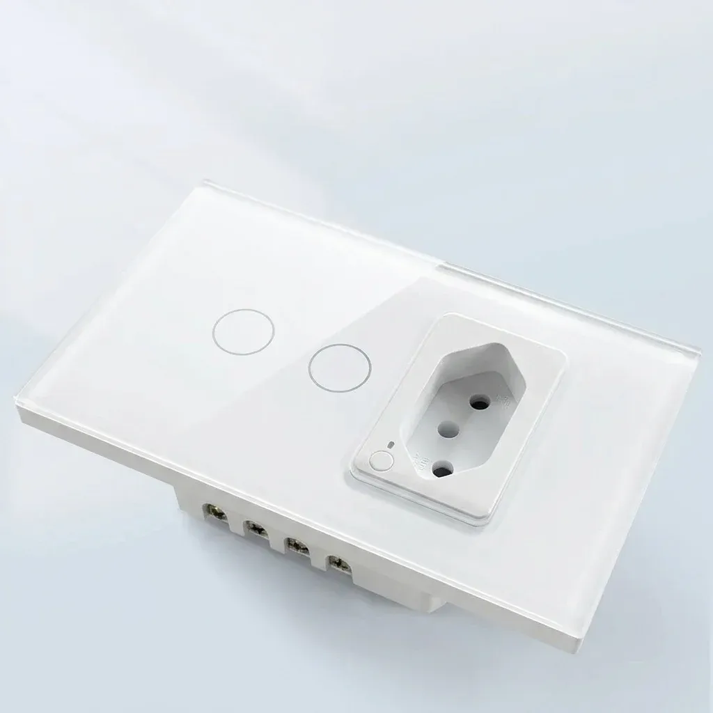 화이트 스마트 터치 스위치 콘센트 패널