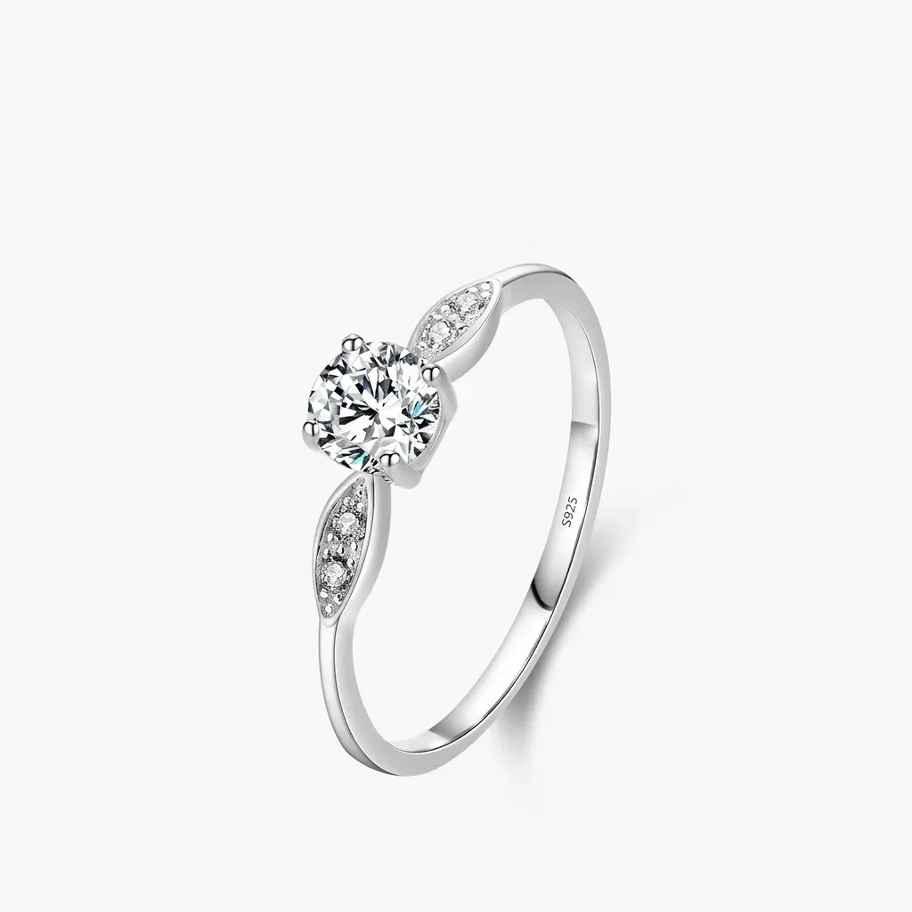 모디안 925 실버 지르코니아 웨딩 링