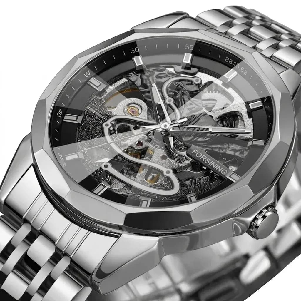 포시닝 468A 오토매틱 스켈레톤 비즈니스 시계