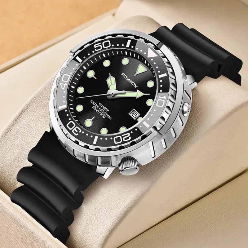 FOXBOX 5ATM 스포츠 남성용 쿼츠 손목시계